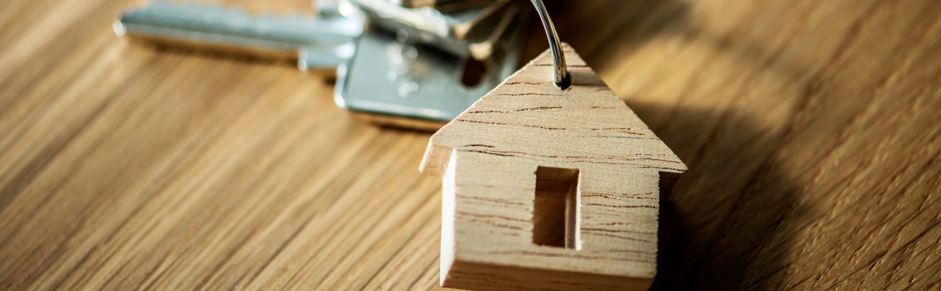 Keys with a house-shaped keyring